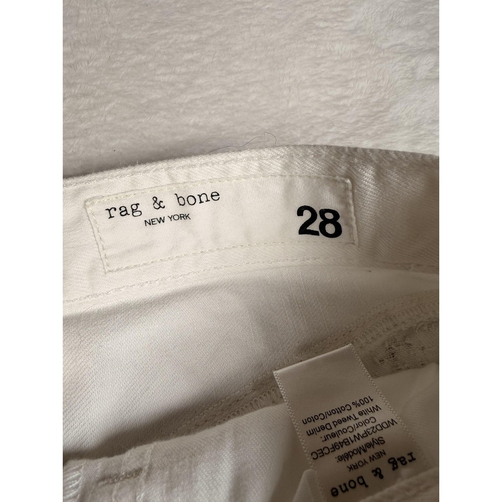 Rag & Bone Skirt Womens 28 White Tweed Denim Wrap Mini Fringe Hem Layered - Picture 3 of 10